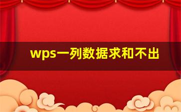 wps一列数据求和不出