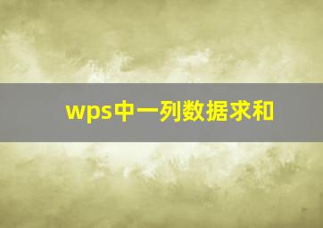 wps中一列数据求和