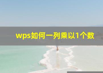 wps如何一列乘以1个数