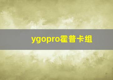 ygopro霍普卡组