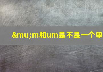 μm和um是不是一个单位