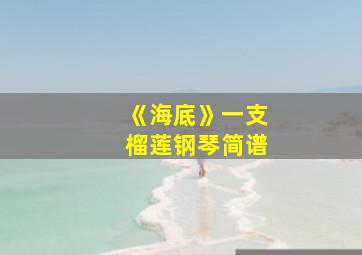 《海底》一支榴莲钢琴简谱