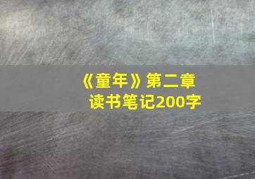 《童年》第二章读书笔记200字