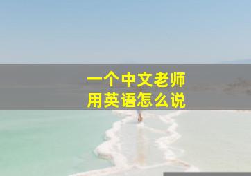 一个中文老师用英语怎么说