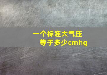 一个标准大气压等于多少cmhg