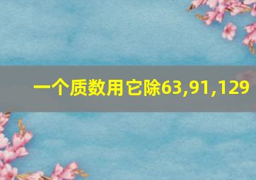 一个质数用它除63,91,129