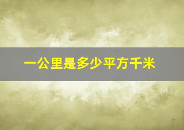 一公里是多少平方千米