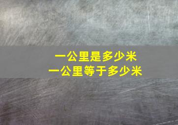 一公里是多少米一公里等于多少米