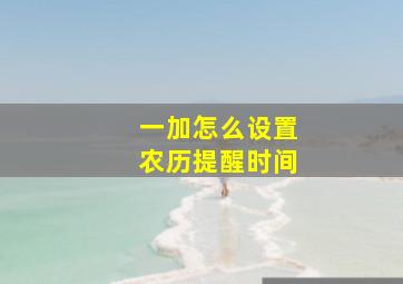 一加怎么设置农历提醒时间