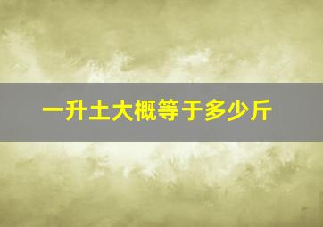 一升土大概等于多少斤