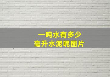 一吨水有多少毫升水泥呢图片