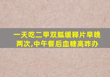 一天吃二甲双胍缓释片早晚两次,中午餐后血糖高咋办