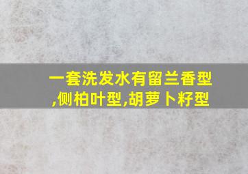 一套洗发水有留兰香型,侧柏叶型,胡萝卜籽型