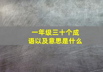 一年级三十个成语以及意思是什么