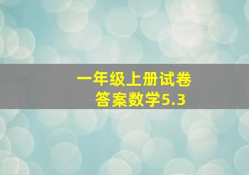 一年级上册试卷答案数学5.3