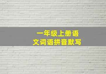 一年级上册语文词语拼音默写