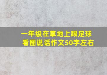 一年级在草地上踢足球看图说话作文50字左右