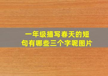 一年级描写春天的短句有哪些三个字呢图片