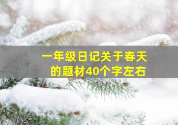 一年级日记关于春天的题材40个字左右