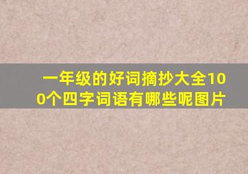 一年级的好词摘抄大全100个四字词语有哪些呢图片