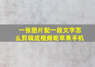 一张图片配一段文字怎么剪辑成视频呢苹果手机