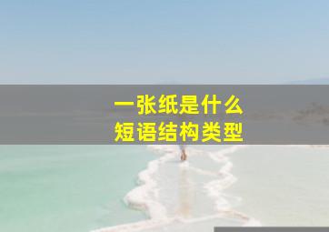 一张纸是什么短语结构类型