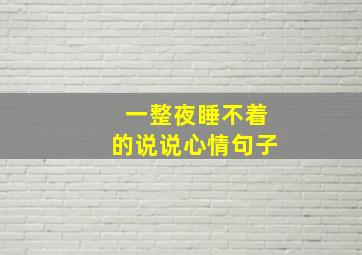 一整夜睡不着的说说心情句子