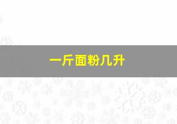 一斤面粉几升