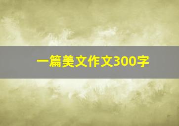 一篇美文作文300字