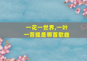 一花一世界,一叶一菩提是哪首歌曲