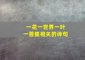 一花一世界一叶一菩提相关的诗句