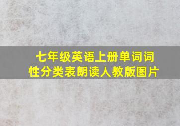 七年级英语上册单词词性分类表朗读人教版图片