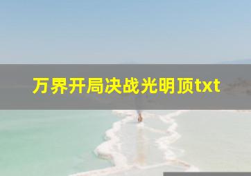 万界开局决战光明顶txt