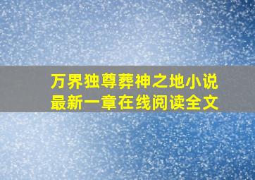 万界独尊葬神之地小说最新一章在线阅读全文