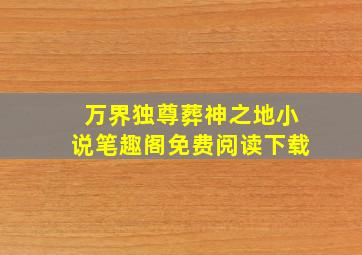 万界独尊葬神之地小说笔趣阁免费阅读下载