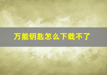 万能钥匙怎么下载不了