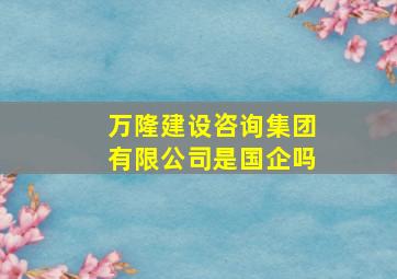 万隆建设咨询集团有限公司是国企吗