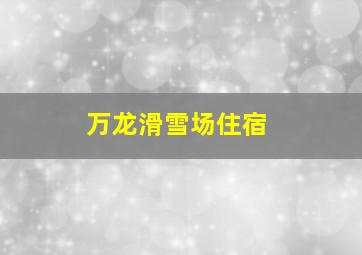 万龙滑雪场住宿