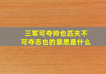 三军可夺帅也匹夫不可夺志也的意思是什么