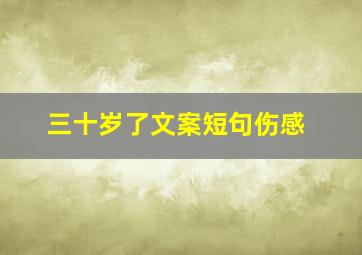 三十岁了文案短句伤感