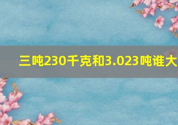 三吨230千克和3.023吨谁大