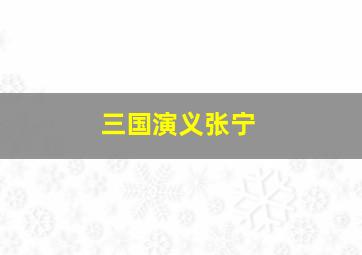 三国演义张宁