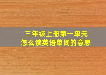 三年级上册第一单元怎么读英语单词的意思