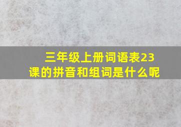 三年级上册词语表23课的拼音和组词是什么呢