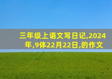 三年级上语文写日记,2024年,9体22月22日,的作文