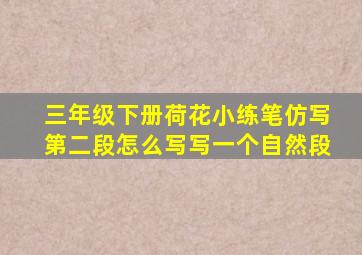 三年级下册荷花小练笔仿写第二段怎么写写一个自然段