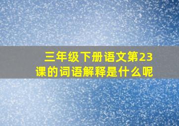 三年级下册语文第23课的词语解释是什么呢