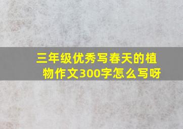 三年级优秀写春天的植物作文300字怎么写呀