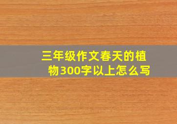 三年级作文春天的植物300字以上怎么写