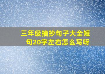 三年级摘抄句子大全短句20字左右怎么写呀